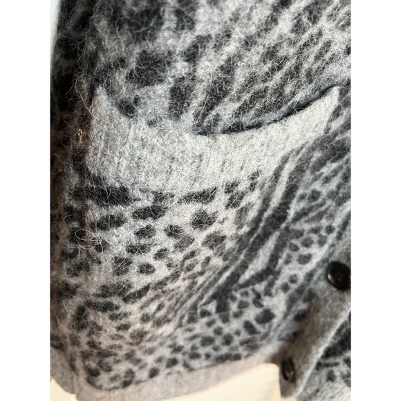 Rails OSLO Grey Mixed Animal Print Alpaca Wool Blend Cardigan Sweater Small - Picture 7 of 7